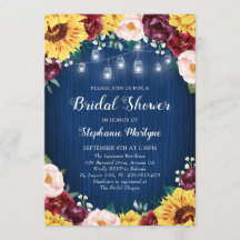 Sonnenblumen Navy Brautparty Mason Jars Floral