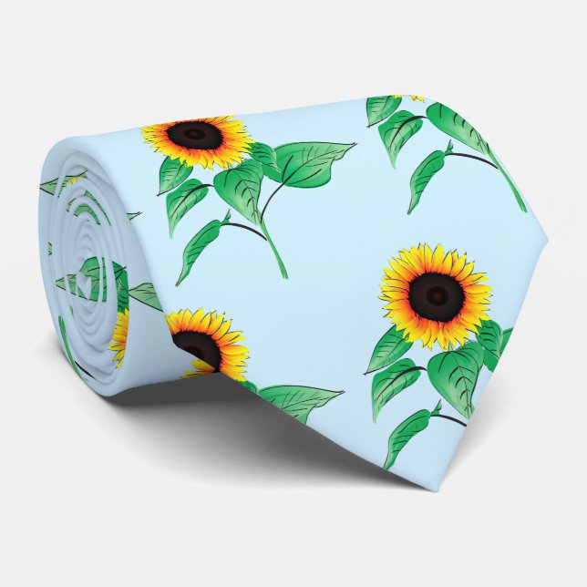 Sonnenblumen Neck Tie - Ihre Farben Krawatte (Gerollt)
