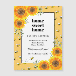 Sonnenblumen neue Zuhause Magnetkarte
