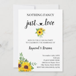 Sonnenblumen Nichts Extravagant nur Liebe Elopemen Einladung