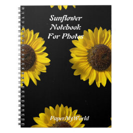 Sonnenblumen-Notebook für Fotos Notizblock