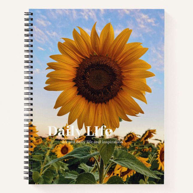 Sonnenblumen-Notebook | Inspiration blühen Notizbuch (Vorderseite)