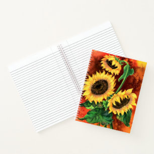 Sonnenblumen-Notebook - Malerei Notizbuch