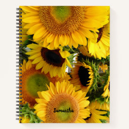 Sonnenblumen-Notebook mit benutzerdefiniertem Text Notizbuch