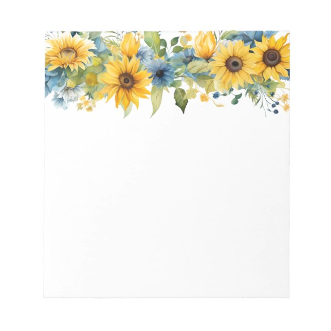 Sonnenblumen Notepad Notizblock (Vorderseite)