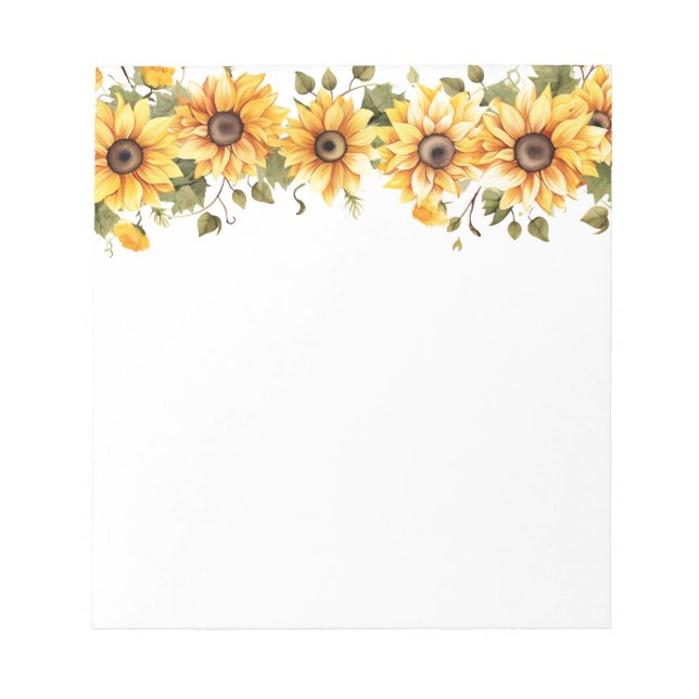 Sonnenblumen Notepad Notizblock (Vorderseite)