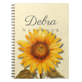 Sonnenblumen-Notizbuch Name | Gelbes Blumenjournal Notizblock