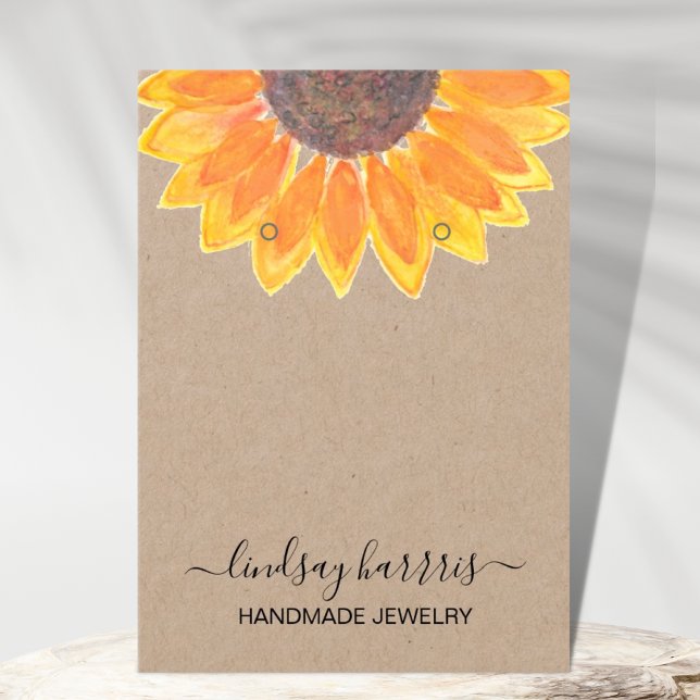 Sonnenblumen Ohrringe Schmuck Kraft Display Card (Von Creator hochgeladen)