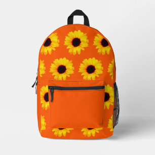 Sonnenblumen orange-gelbe schwarze Drucktasche Bedruckter Rucksack