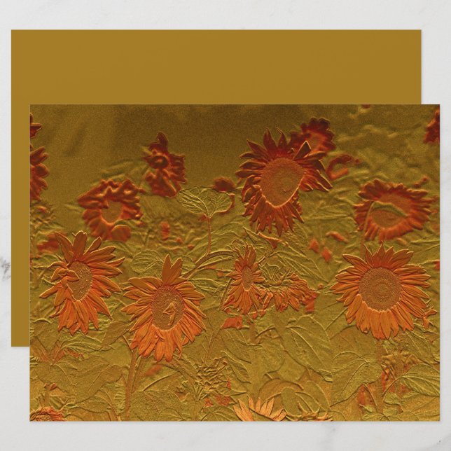 Sonnenblumen Orange Gold Blumengestalt Design (Vorne/Hinten)