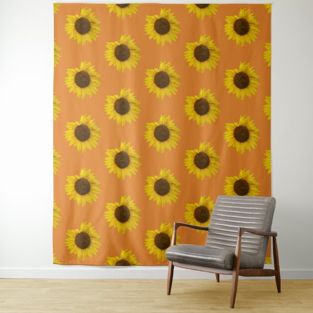 Sonnenblumen Orange Wandteppich (Beispiel)