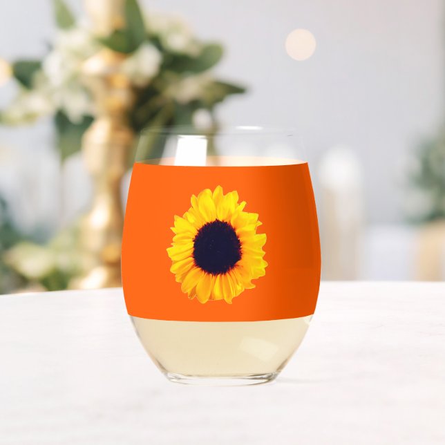 Sonnenblumen Orangengelbes Trinkbehälter Set Weinglas Ohne Stiel (Insitu (Hochzeit))
