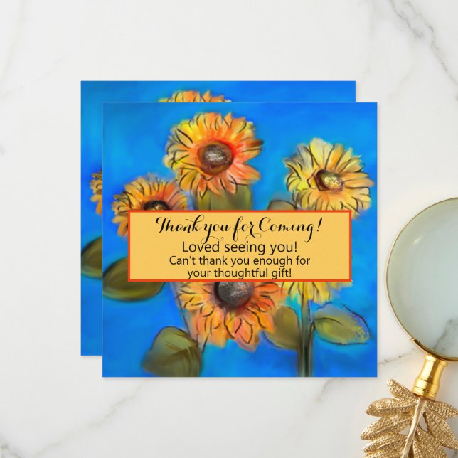 Sonnenblumen Originelle Kunst Lässig Dankeskarte (Vorderseite/Rückseite Beispiel)