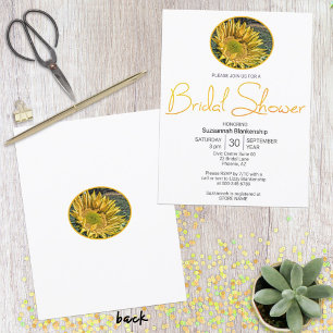 Sonnenblumen-Oval-Foto-Junggesellinnenabschied obe Einladung