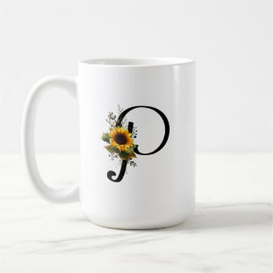 Sonnenblumen P Buchstabe Grafik-Shirt für Frauen C Kaffeetasse