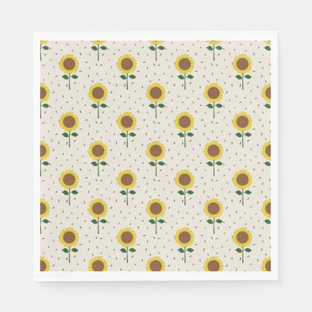 Sonnenblumen-Papier-Servietten Serviette (Vorderseite)