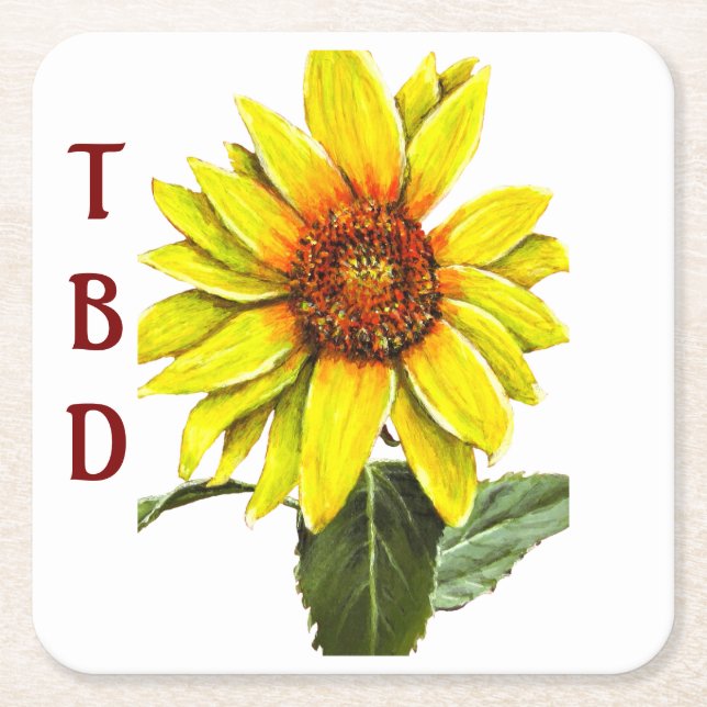 Sonnenblumen-Papier-Set Rechteckiger Pappuntersetzer (Vorderseite)