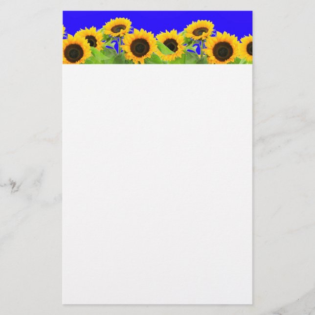 Sonnenblumen Papier Ukraine Flaggenfarben (Vorderseite)