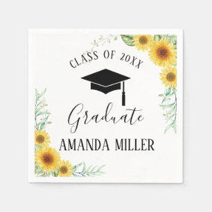 Sonnenblumen Papierservietten der Graduierungspart