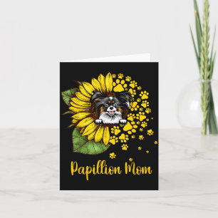 Sonnenblumen-Papillon-Mama-Hundefreundin Damen Karte