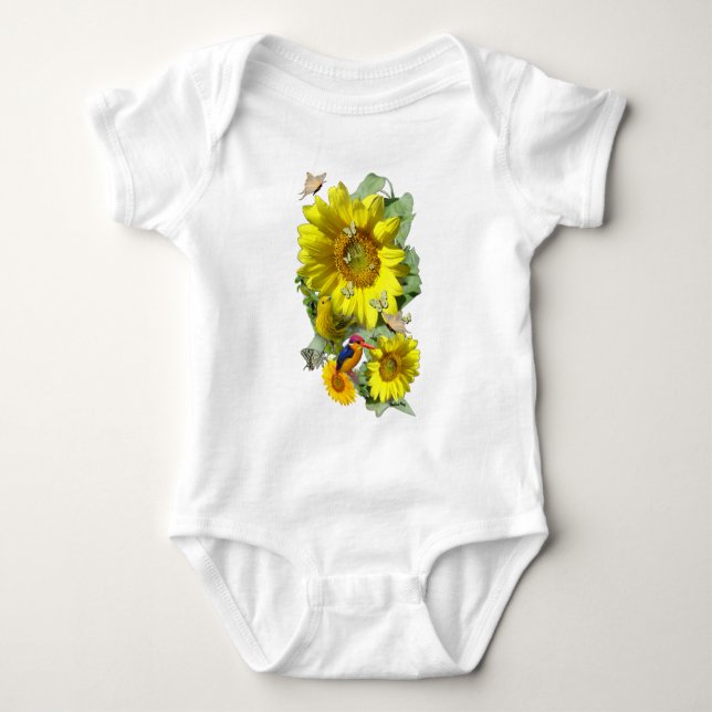 Sonnenblumen-Party Baby Strampler (Vorderseite)