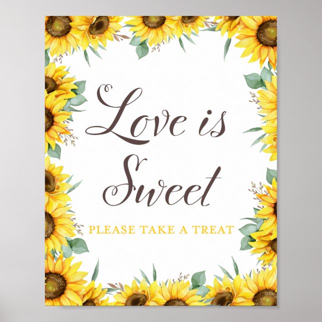 Sonnenblumen-Party-Zeichen Poster (Vorne)
