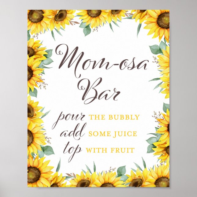 Sonnenblumen-Party-Zeichen Poster (Vorne)