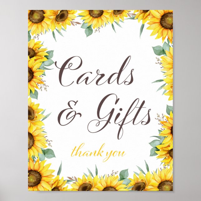 Sonnenblumen-Party-Zeichen Poster (Vorne)