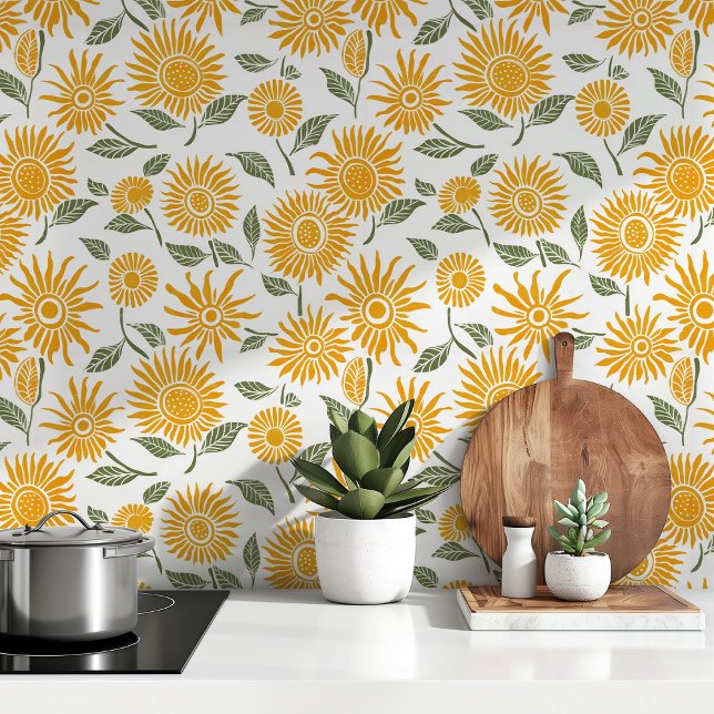 Sonnenblumen Peel & Stick Tapete (Von Creator hochgeladen)