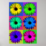 Sonnenblumen Pop Art Poster<br><div class="desc">Ein anderer Blick auf Sonnenblumen</div>