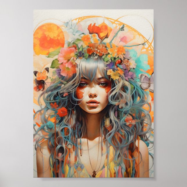 Sonnenblumen-Porträt Poster (Vorne)