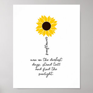 Sonnenblumen Positive Zitate Inspirationsmotivatio Poster
