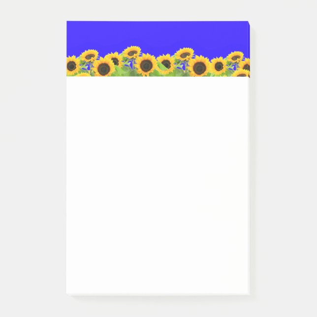Sonnenblumen Post es Notizen Ukrainische Flaggenfa (Vorderseite)