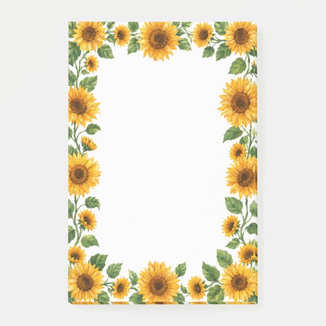 Sonnenblumen Post-it Klebezettel (Vorderseite)