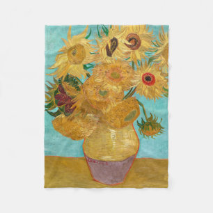 Sonnenblumen, postimpressionistisches Stillleben-G Fleecedecke