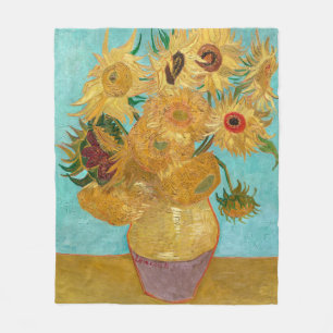 Sonnenblumen, postimpressionistisches Stillleben-G Fleecedecke