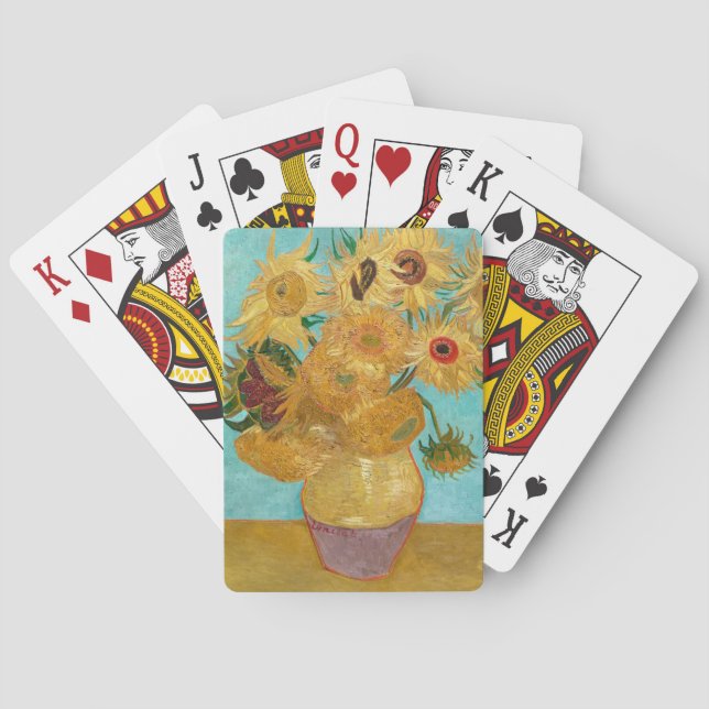 Sonnenblumen, postimpressionistisches Stillleben-G Spielkarten (Rückseite)