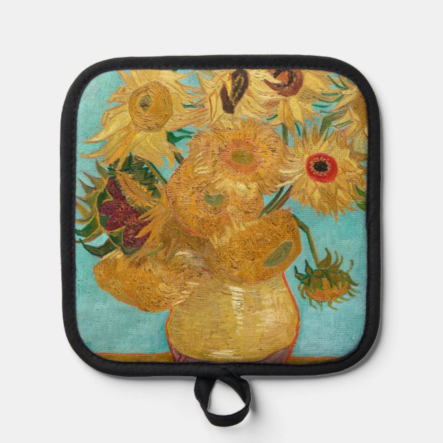 Sonnenblumen, postimpressionistisches Stillleben-G Topflappen (Vorderseite)