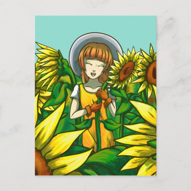 Sonnenblumen Postkarte (Vorderseite)