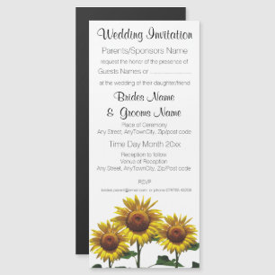 Sonnenblumen preiswerte Hochzeitspakete Set Kits Magneteinladung