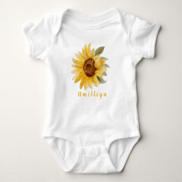 Sonnenblumen Print Personalisiert Name Niedlich Mo Baby Strampler