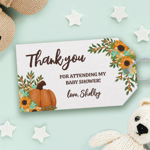 Sonnenblumen Pumpkin Autumn Floral Vielen Dank Geschenkanhänger