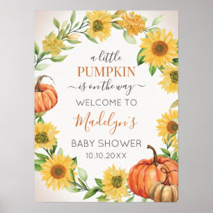Sonnenblumen & Pumpkin Willkommenszeichen Poster