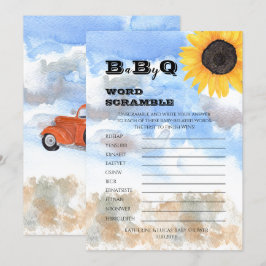 Sonnenblumen | Pumpkins Baby Dusche Word Scramble Einladung