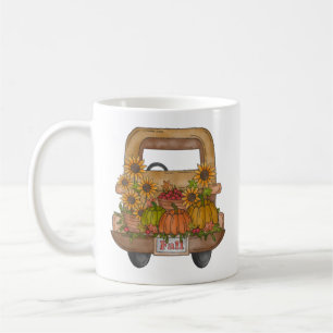 Sonnenblumen & Pumpkins fallen Vintager LKW Kaffeetasse