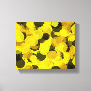 Sonnenblumen-Punkte abstrakte Kunst Gelb Braun Sch Leinwanddruck