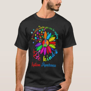 Sonnenblumen-Puzzle Sei nett Autismus-Bewusstsein T-Shirt