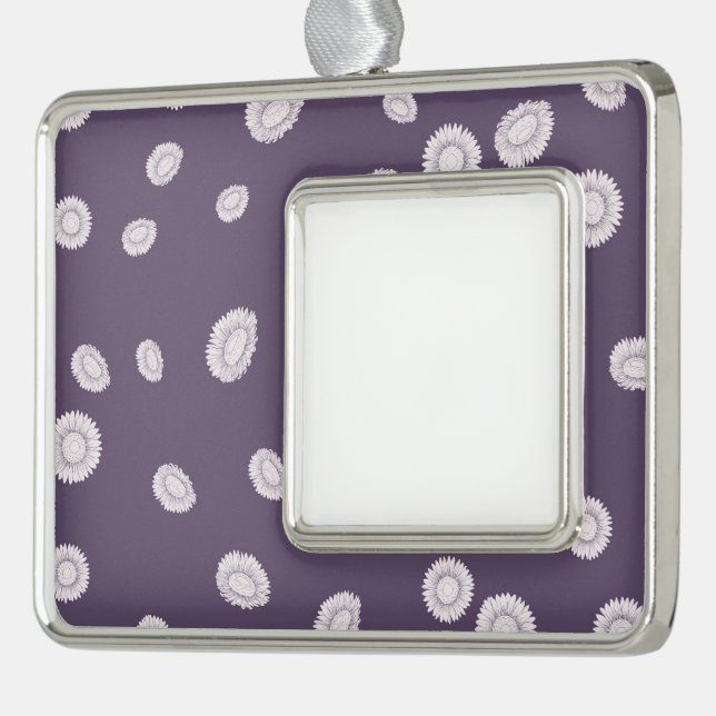 Sonnenblumen Rahmen-Ornament Silber (Links)