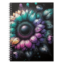Sonnenblumen Rainbow Splash Spiral Foto Notebook