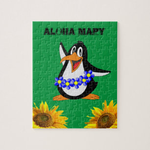 Sonnenblumen-Rätsel Floraler Pinguin Puzzle